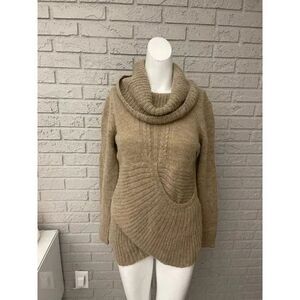Twins Cowl Neck Women Chunky Wool / Alpaca Sweater Size M